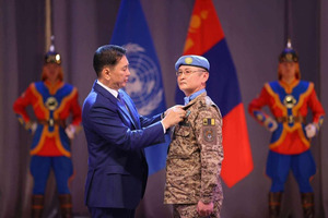 Mongolian Peacekeepers Honored with State Medals by President Khurelsukh
